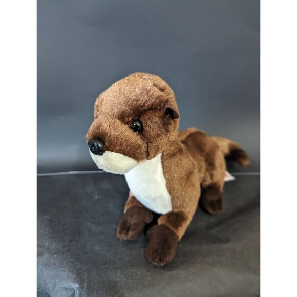 Aurora Sea Otter Plush Stuffed Animal 11" Long Brown toy zoo Aquarian - Picture 1 of 8